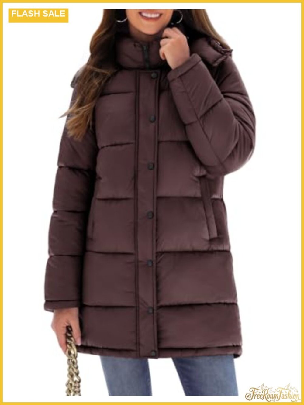 Women's Winter Puffer Jacket Warm Windproof Down Parka with Hood